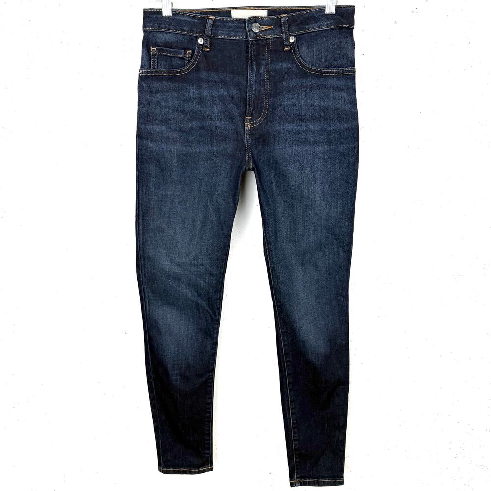 Everlane Womens Curvy High Rise Skinny Jeans Cotton Stretch Dark Wash Size 28